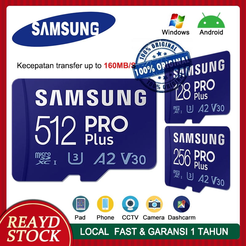 Samsung Memory Card Kartu memori Ultra 128GB 256GB 512GB extreme Pro Micro sd tf memori card A1 Clas