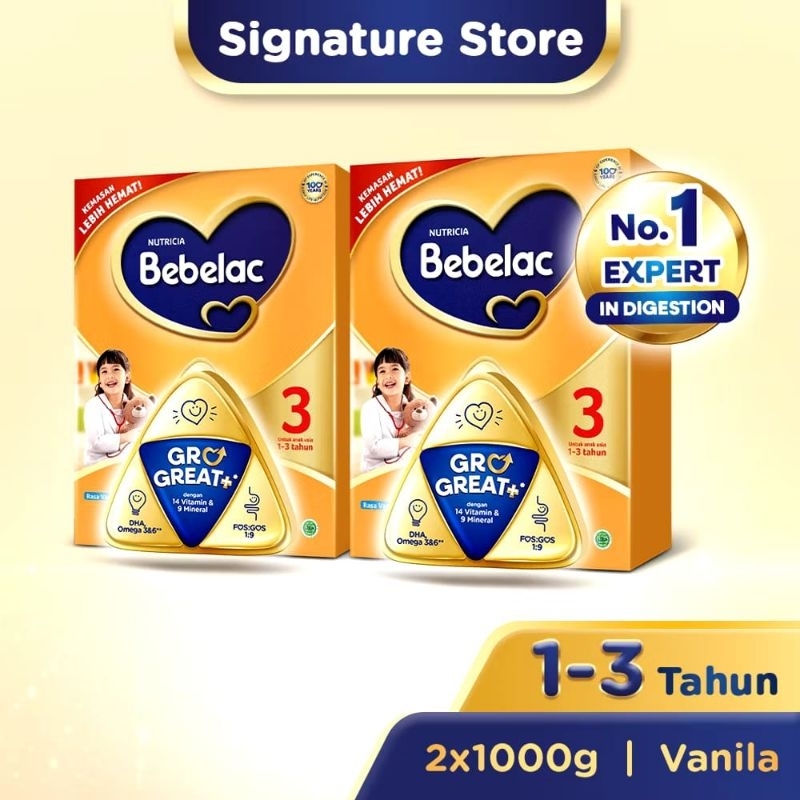 

Bebelac 3 Madu dan Vanila 1000gr × 2pcs Susu Pertumbuhan Anak