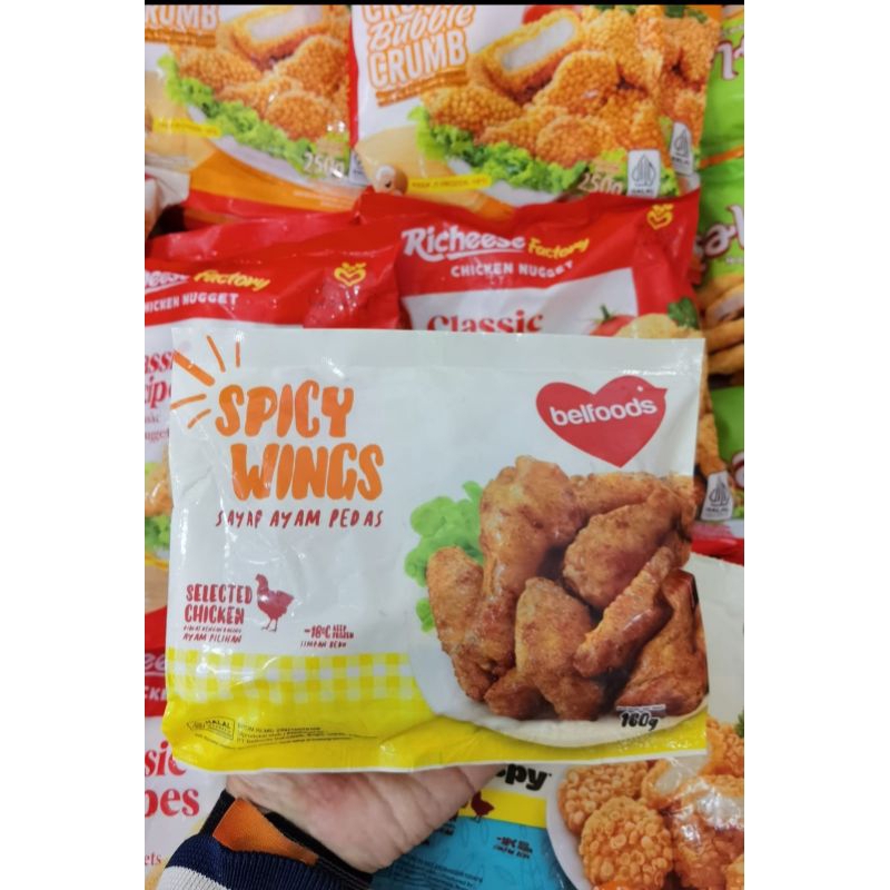 

Belfoods spicy wings 160g sayap ayam pedas