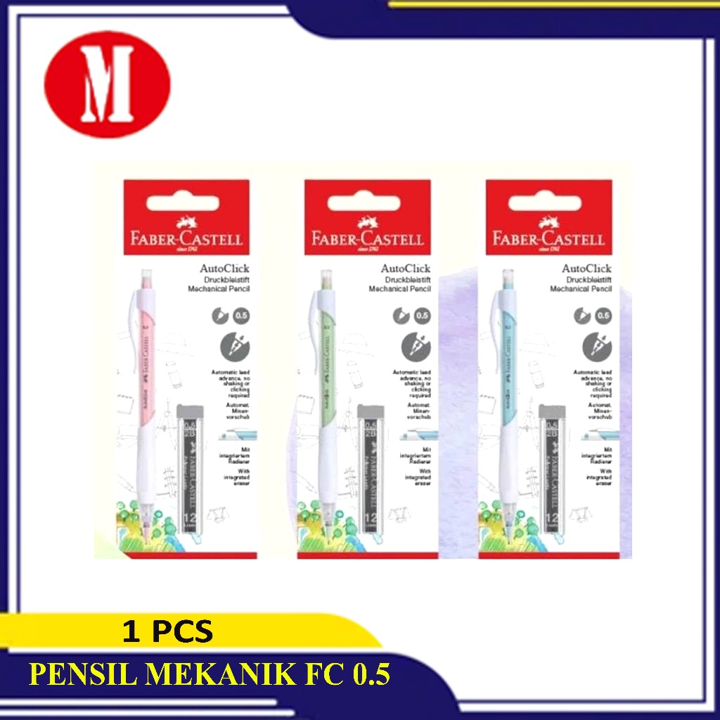 

Pensil Mekanik Faber Castel 0.5 Transparent Blister Mechanical Pencil