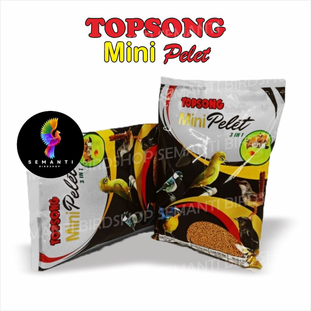 TOPSONG PLECI MINI PELET 3 IN 1 COKLAT VOER PAKAN MAKANAN BURUNG KECIL CIBLEK PRENJAK GLATIK ROBIN
