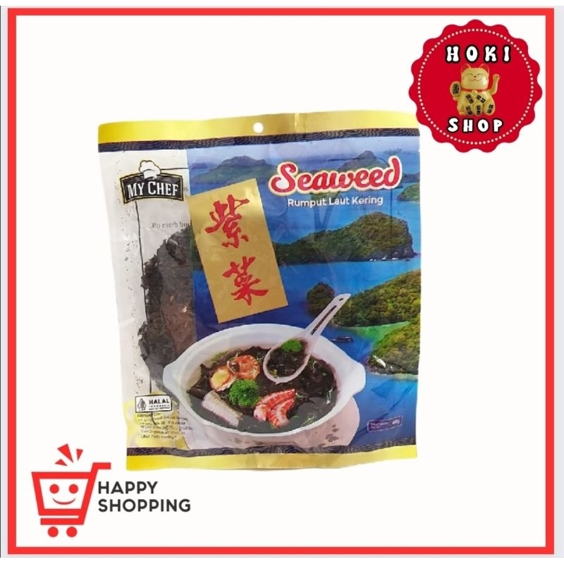 

Rumput Laut Kering Bulat My Chef 60gr / Ci Cai / Chicai / Cicai Bulat