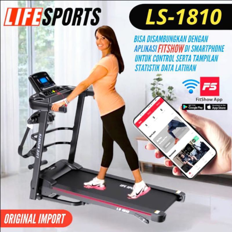 Treadmill elektrik life sports LS-1810 alat fitness treadmill life sports