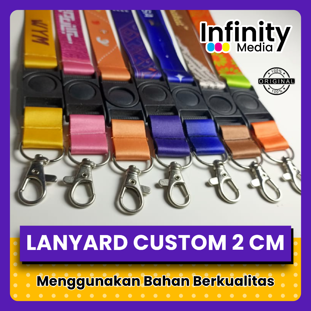

Lanyard Tali ID Card 2 CM Custom 2 Sisi