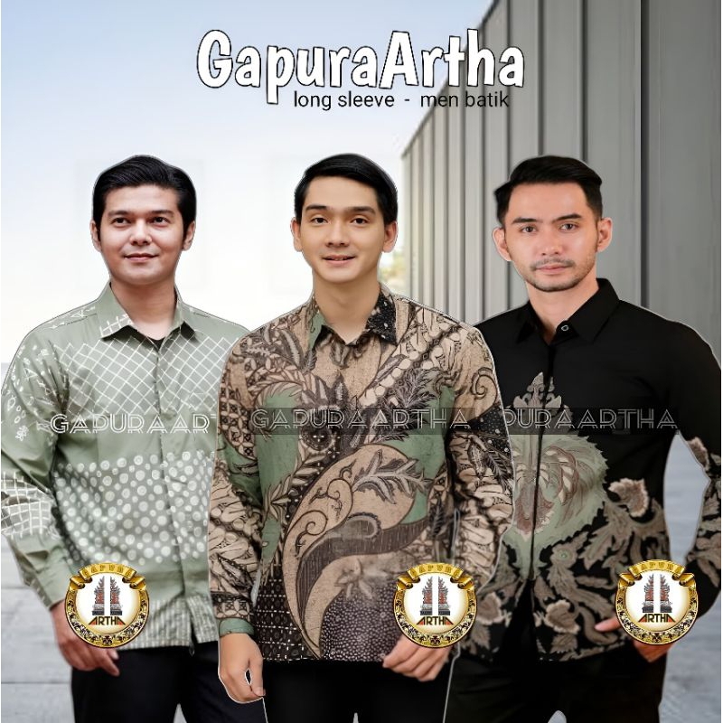 BATIK KEMEJA DEWASA PRIA HIJAU SAGE LENGAN PANJANG SIZE M L XL XXL | BATIK SERAGAM MURAH SAGE