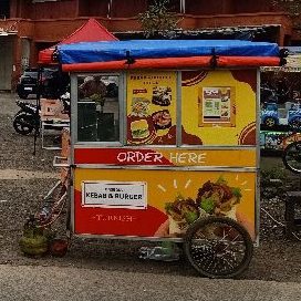 Gerobak Kebab dan Burger, Gerobak Dagang Seken, Gerobak Aluminium, Gerobak Dorong