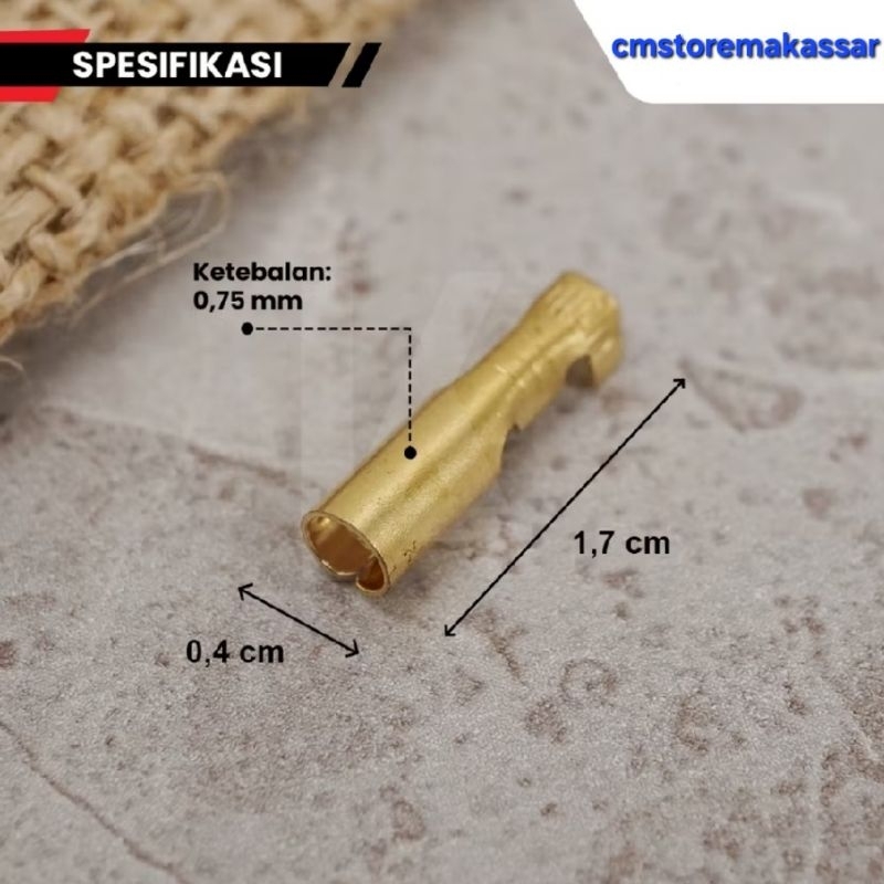 Terminal Skun Konektor Kabel Bulat Female Tembaga / Skun Bulat Cewek Universal