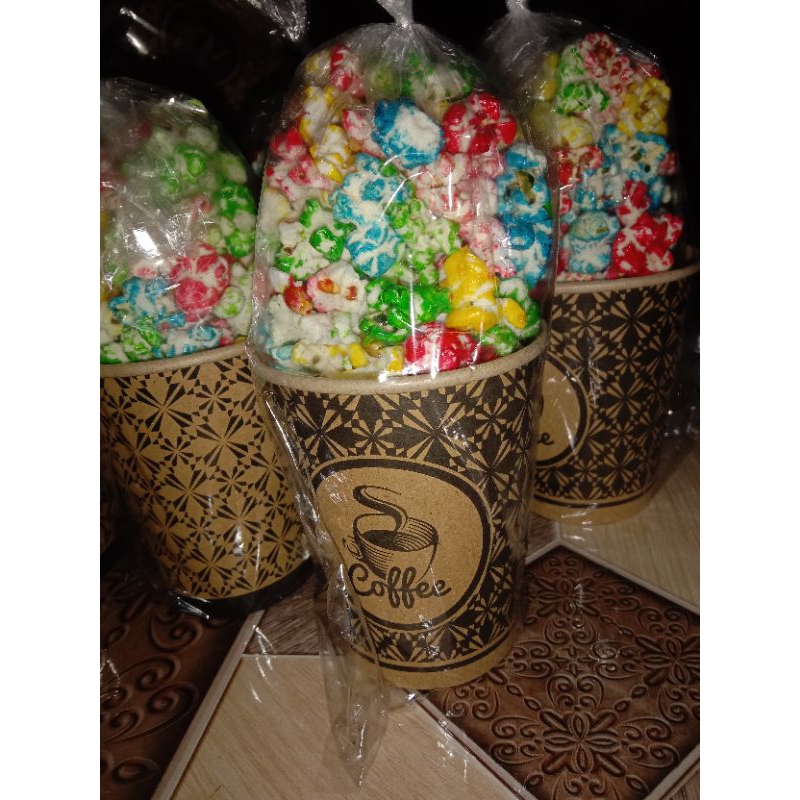 100 cup Popcorn / popcorn cup / berondong / popcorn murah / popcorn warna warni