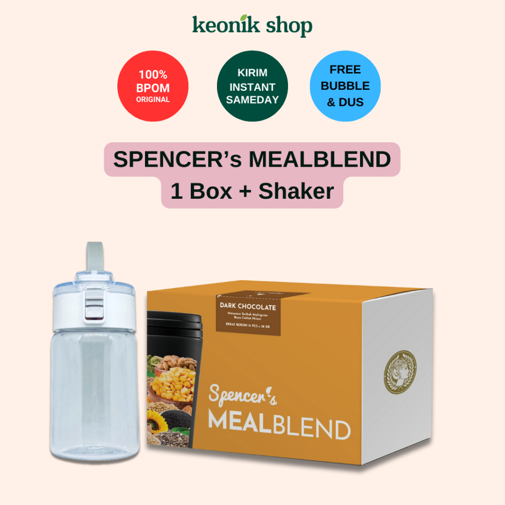 

Keonik Shop | Spencer's MealBlend Makanan Diet Rendah Kalori Solusi Langsing 1 Box isi 15 sachet Meal Replacement Solution Belgian Dark Chocolate | FREE SHAKER