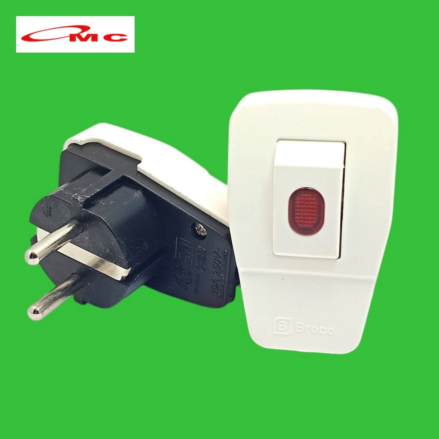 Broco Steker Arde Saklar Switch Lampu On Off 13311 Putih Colokan Broco Steker Saklar On Off Kepala C
