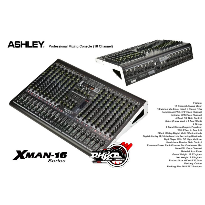 MIXER ASHLEY XMAN 16 CHANNEL BARU / MIXER ADHLEY XMAN16 CHANNEL BARU / Mixer Ashley Xman 16 Channel 