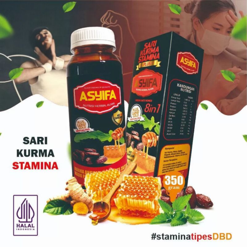 

Sari Kurma Stamina Plus 8 in 1 Asyifa - Mengatasi Demam Typus dan DBD