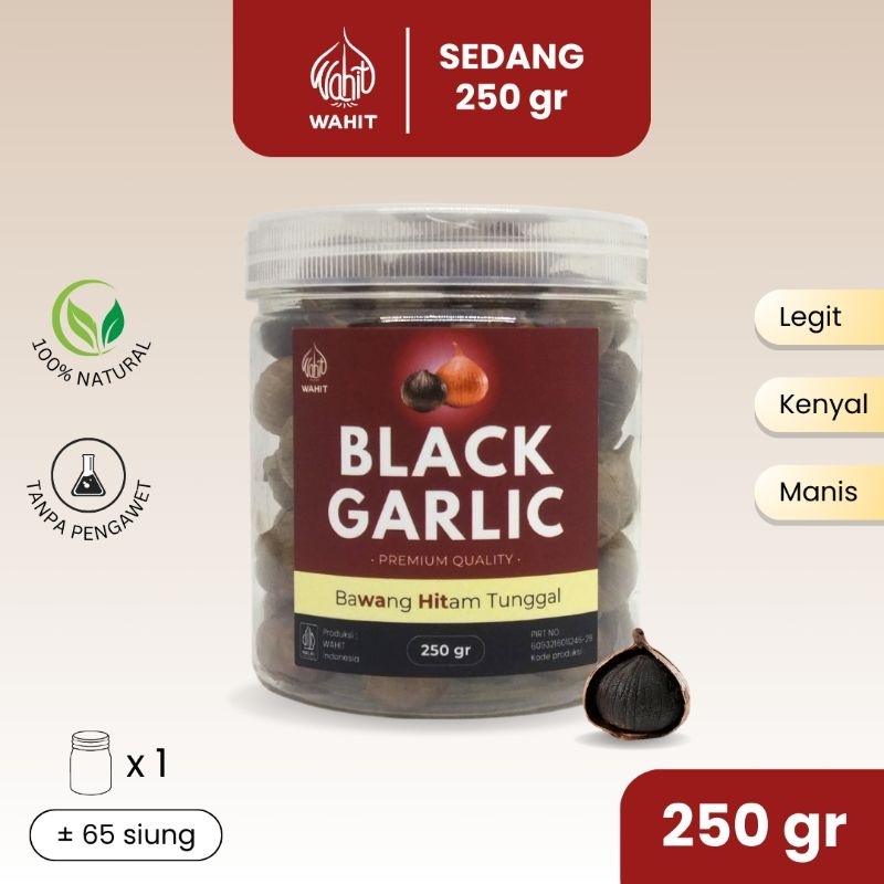 

Bawang Hitam Tunggal Medium Sedang Black Garlic Solo Lanang WAHIT 250 gr