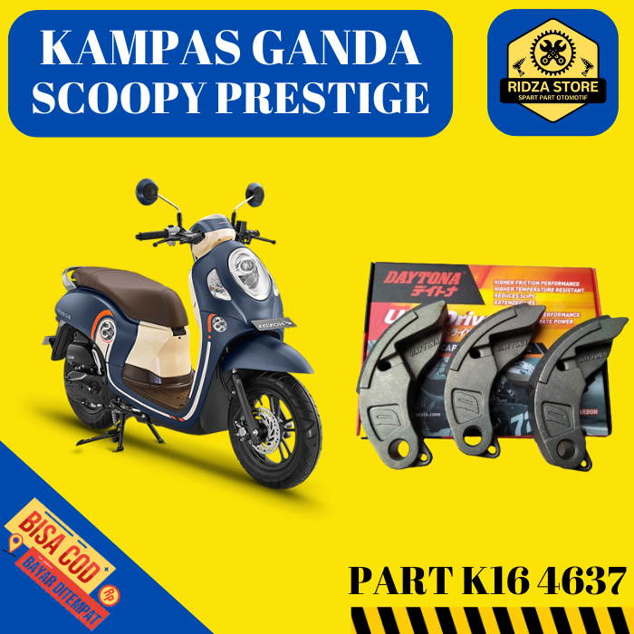 Kampas Ganda Racing Daytona Honda Scoopy Prestige Original 4637