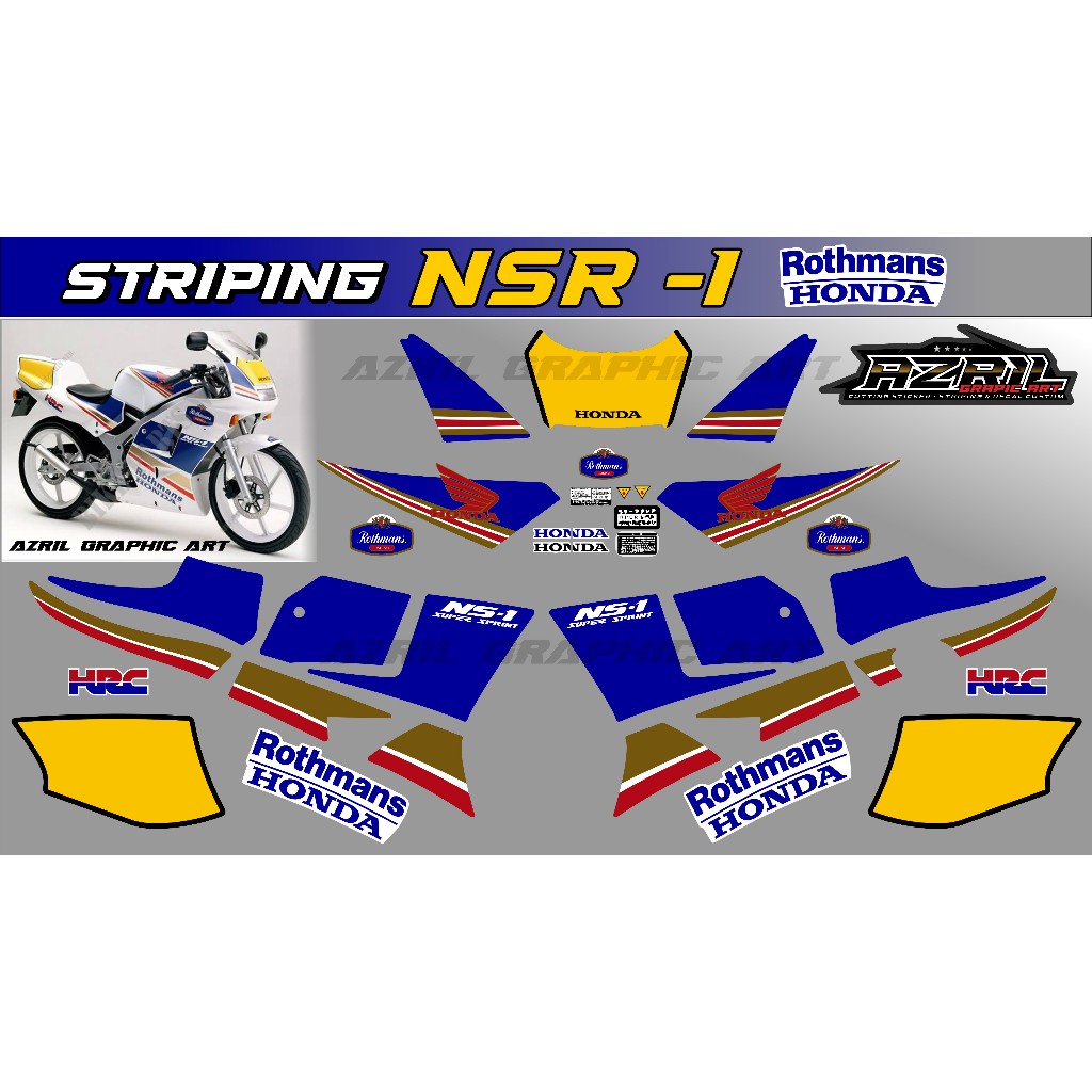 Striping Decal Honda NSR 1 Rothmans