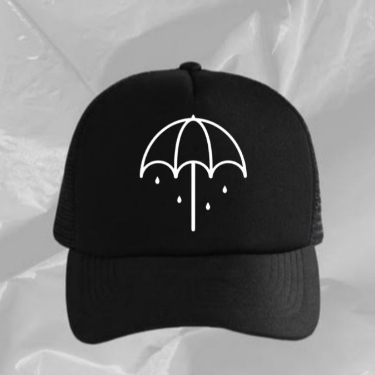 Promo Menarik Topi Jaring Distro Hitam BMTH logo payung umbrella Topi Trucker BMTH Bring me the hori