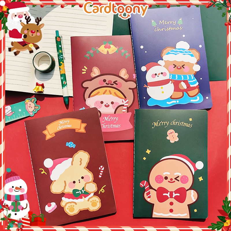 

Notebook A5 Natal Buku Tulis Bergaris Lucu Christmas Book