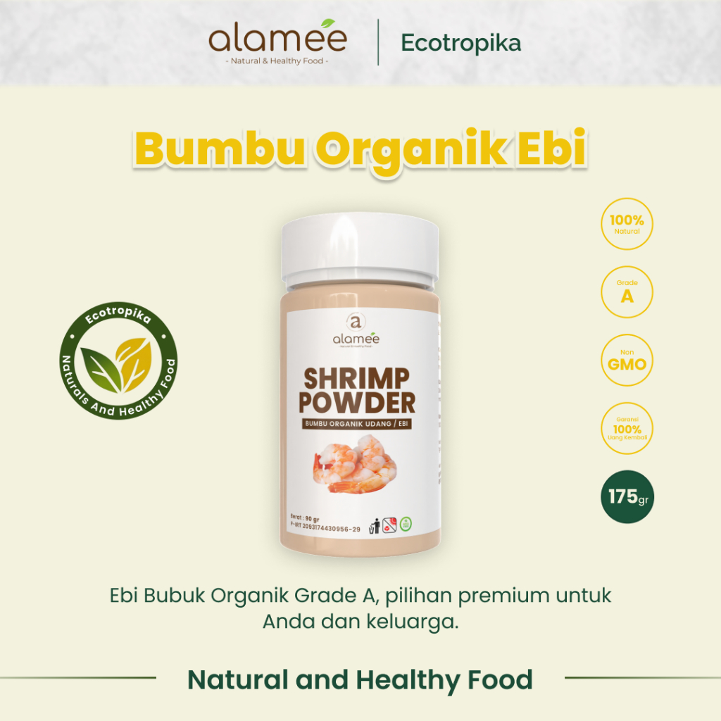 

Ebi Bubuk Kering Halus Udang Bumbu Dapur Organik Shrimp Powder Giling Praktis Tabur Premium 90 Gram