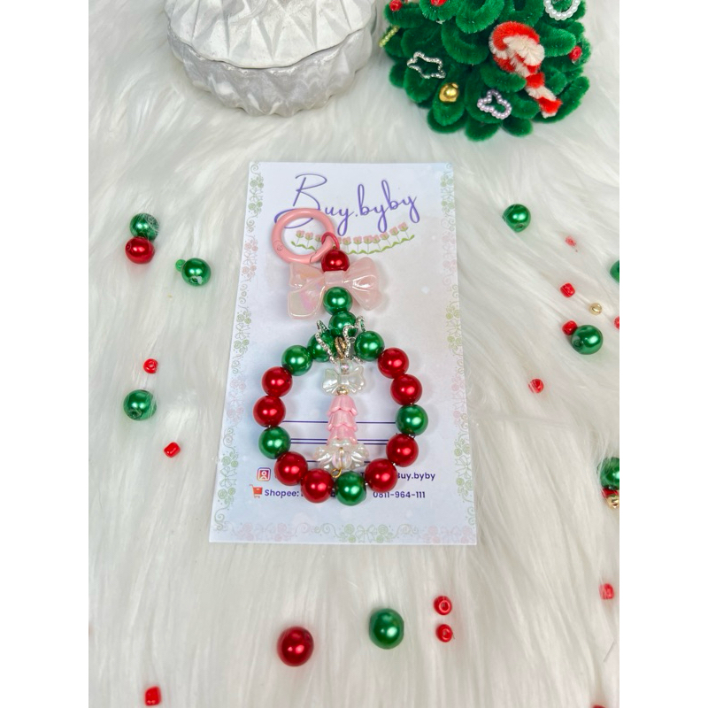 Buy.byby - Gantungan Mutiara Berat Tema Natal Pohon Natal  |Gantungan Hp Tema Natal| Gantungan kunci