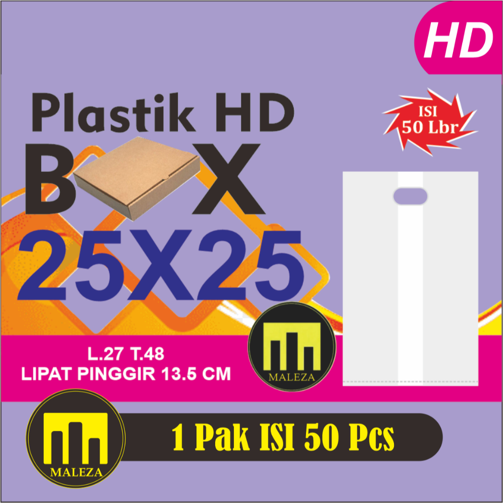 Plastik  BOX  25x25 cm / Plastik Dus Kue 25X25  isi 50 Lembar