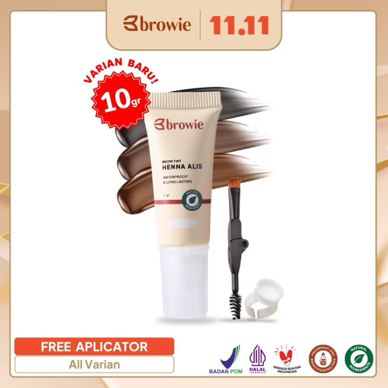 [BPOM & Halal] READY ! Browie Brow Tint Henna Alis | Eyebrow Gel Waterproof & Longlasting