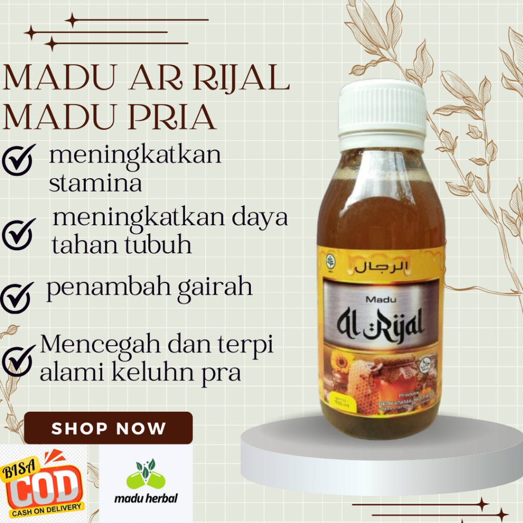 

Madu Ar Rijal Obat Herbal Mencegah dan terpi alami keluhn pria Untuk terpi impotnsi dan ejkulasi