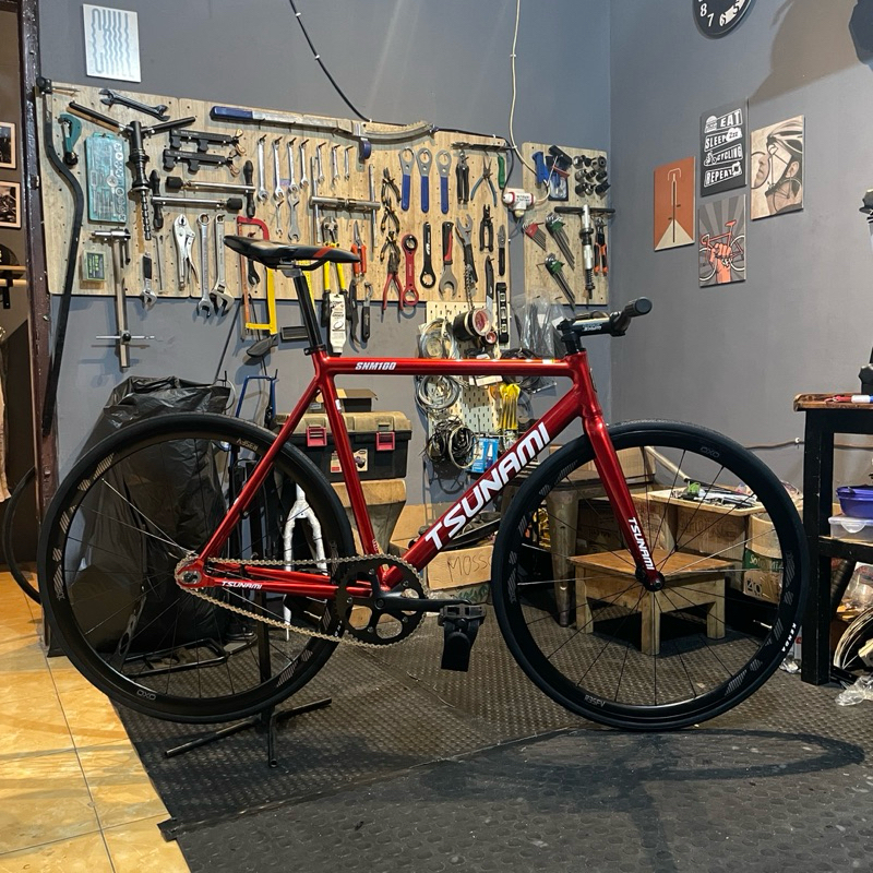 Fullbike tsunami snm100 Paket siap gowes fixie