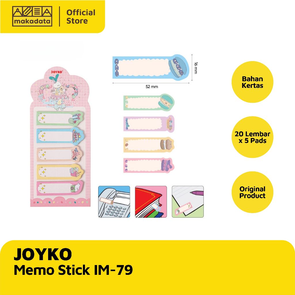 

INDEX MARK / MEMO STICK / STICKY NOTE MOTIF DESSERT JOYKO IM-79 (1 PCS) MURAH