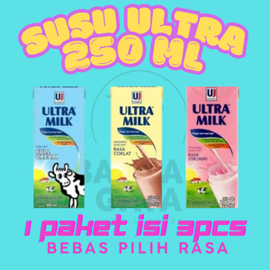 

Susu Ultra UHT 250ml varian lengkap