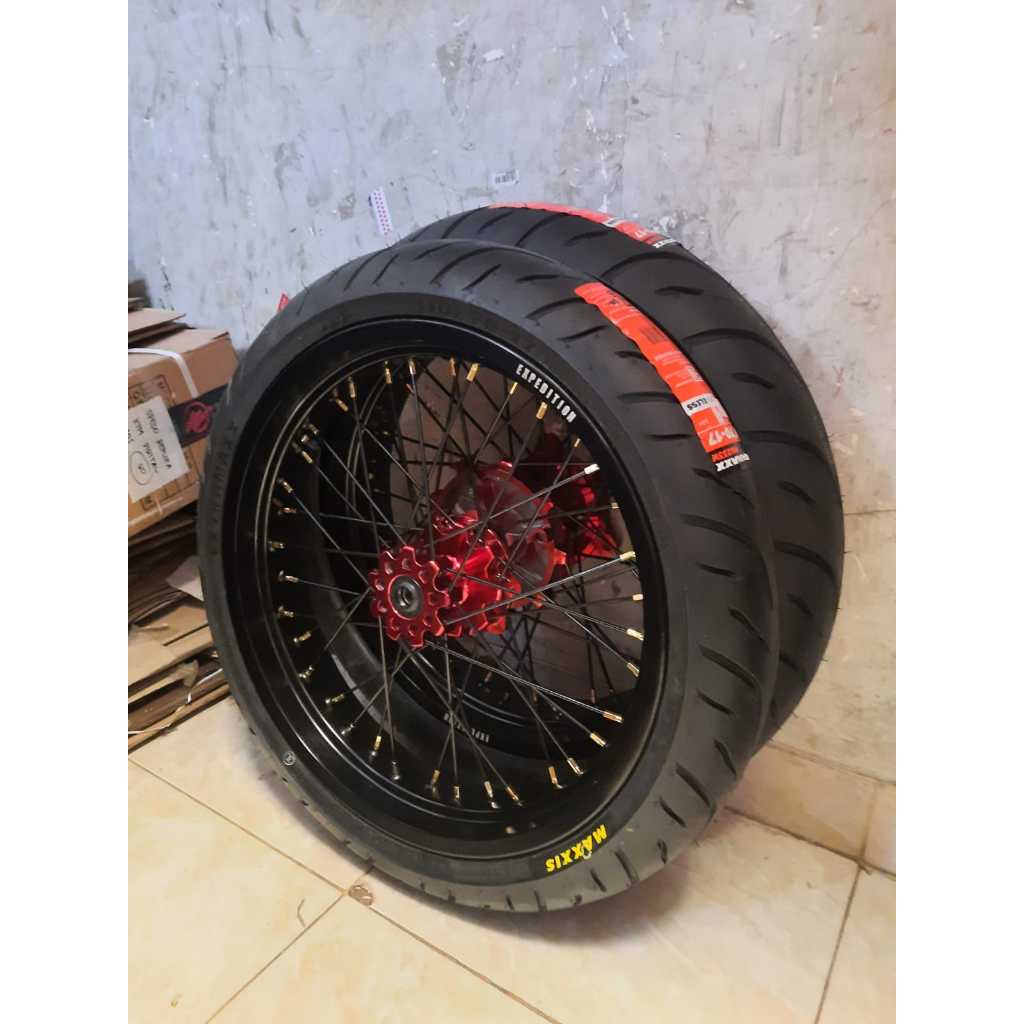 Whellset Velg Ban Supermoto SCARLET EXPEDITION CRF 150L KLX WR155 wheelset supermoto CRF 150L