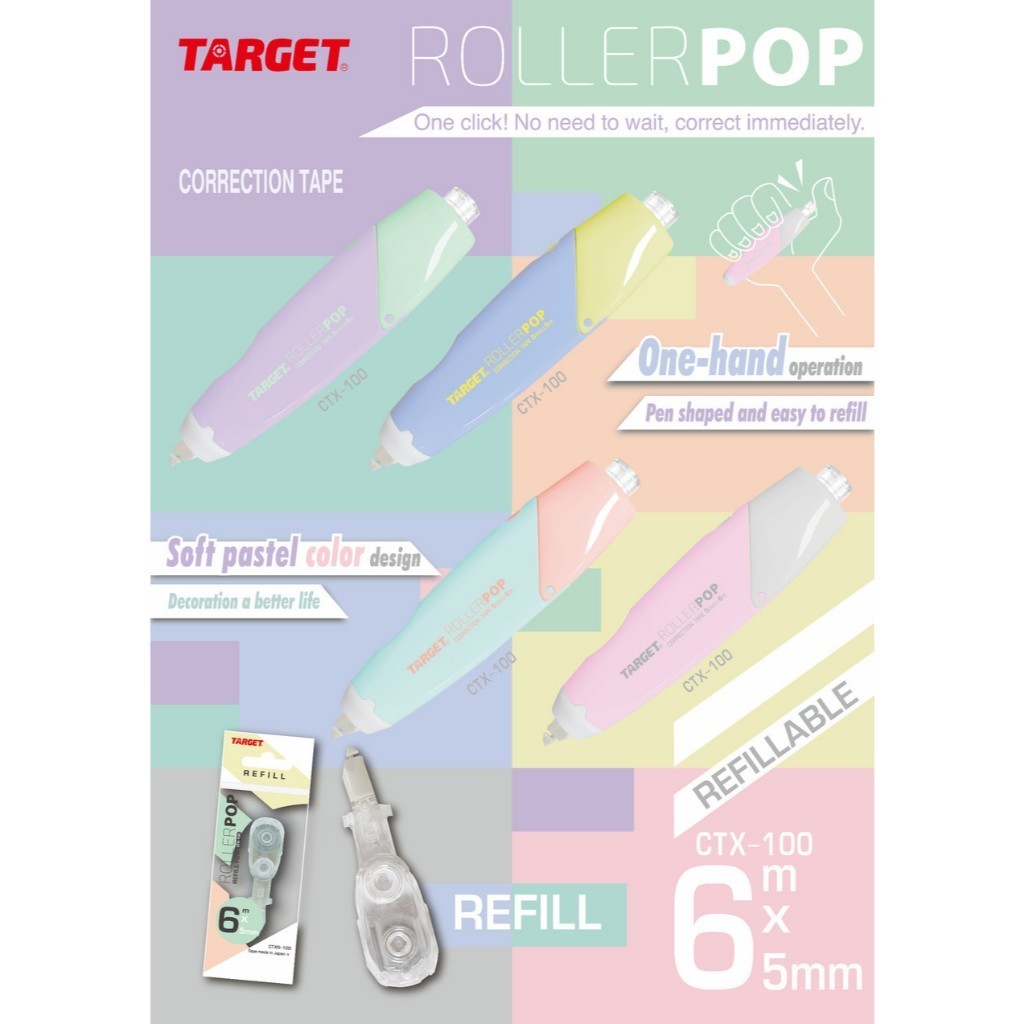 

ROLLER POP CORRECTION TAPE/TIPE-X PITA TARGET CTX-100