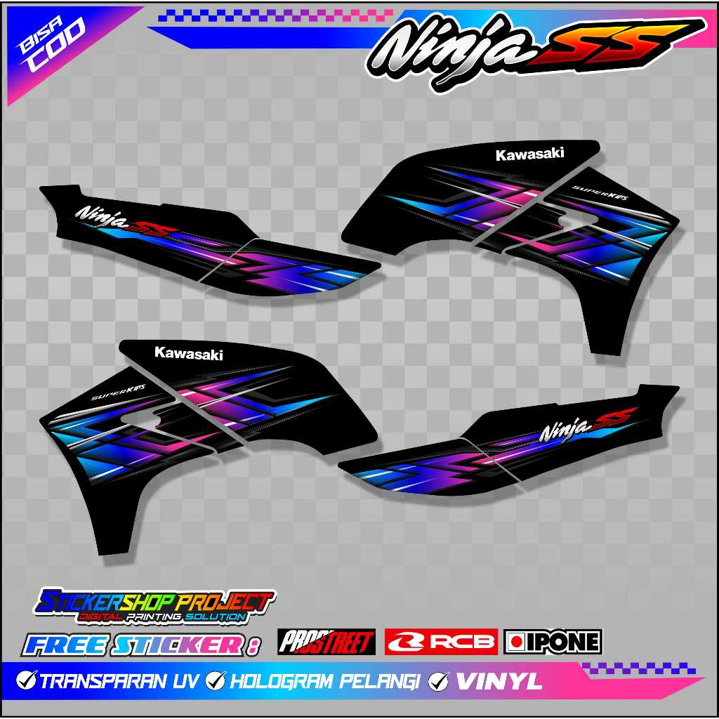 STRIPING VARIASI MOTOR KAWASAKI NINJA SS / STICKER LIST VARIASI MOTOR NINJA SS