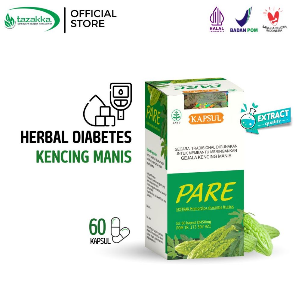 

F_daybose - Tazakka Kapsul Pare Herbal 60 Pil Diabetes Penurun Gula Darah Alami