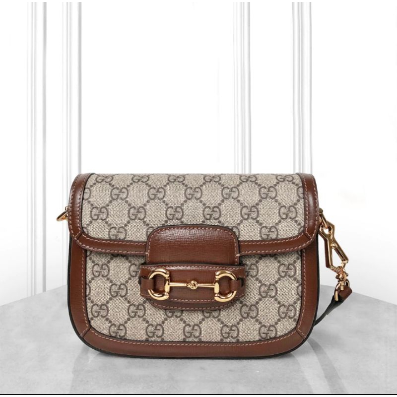 Tas Slingbag G Horsebit Mini Canvas Brown Bag