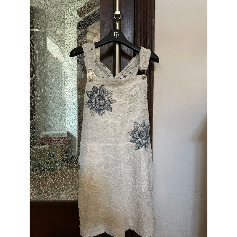 [READY] JUMPSUIT BORDIR TANPA LENGAN WANITA LUI JO MILANO PUTIH NEW
