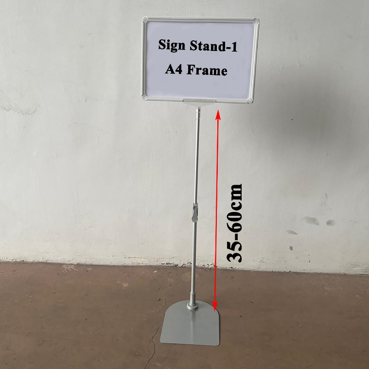 

SS-1 Standing Frame Telescopic -Stand Frame Portable Frame Display Promo Pop Up Frame Promosi Ukuran A4 With Sign Stand Papan Harga Promo Tiang Promo Berdiri A4 Minimarket