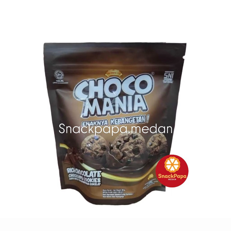 

CHOCO MANIA RICH CHOCOLATE CHOCOCHIPS COOKIES [ 1 BUNGKUS @69G ] | KUKIS COKELAT DENGAN BUTIRAN COKELAT | SOBISCO CHOCOMANIA