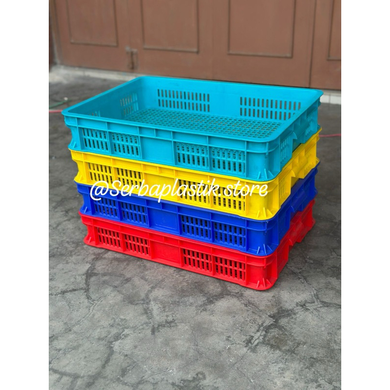 rak susun keranjang kue roti sayur container box industri / keranjang kontainer pabrik / krat plasti