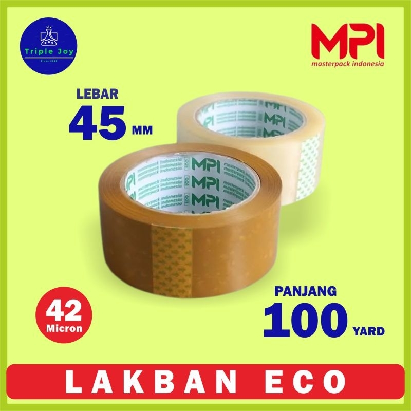 

Lakban MPI Coklat / Bening 2 inch 45mm x 100yard Ekonomis 42 Micron