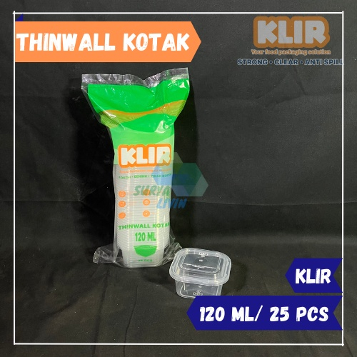 Thinwall Kotak 120 ml (25 pcs) Klir / Thinwall Square / Kotak Kecil