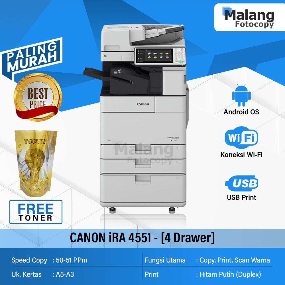 Mesin Fotocopy CANON IRA 4551 Rekondisi Import