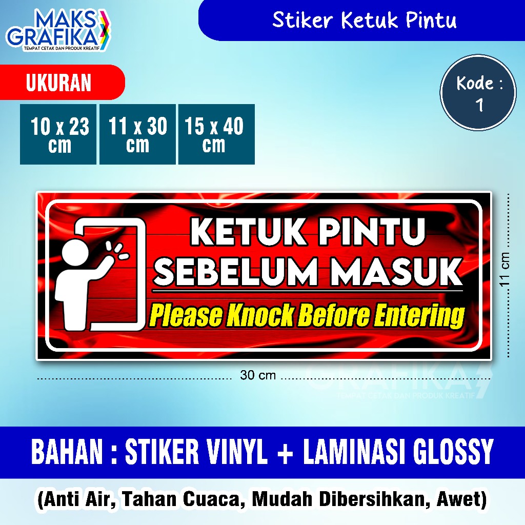 STIKER KETUK PINTU SEBELUM MASUK