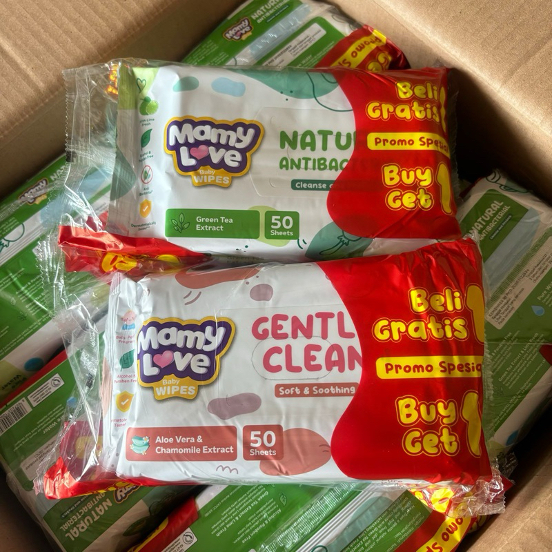 TISU BASAH WIPES MAMY LOVE BANDED 50sheet