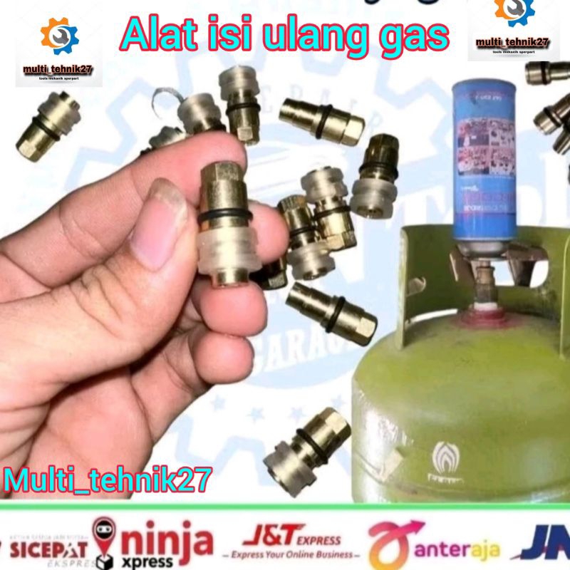 Alat isi ulang gas kaleng portable refil gas kaleng portable simpel nepel isi ulang gas