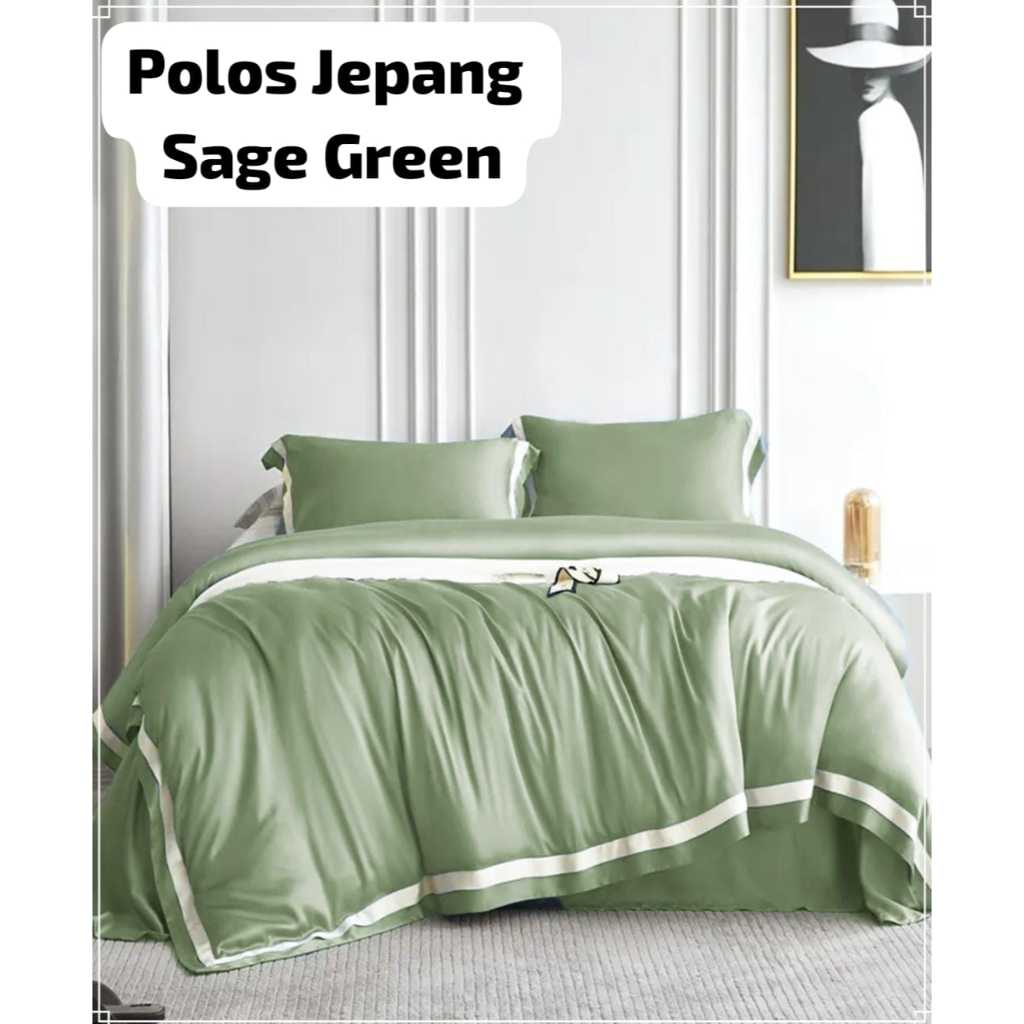 SPREI KATUN JEPANG POLOS MODEL LIST [KODE : SAGE GREEN]