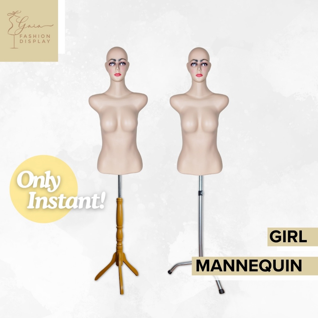 KHUSUS INSTAN Manekin Torso Cewek Display Manekin Plastik Torso Cewek Setengah Badan Patung Cewek Ad