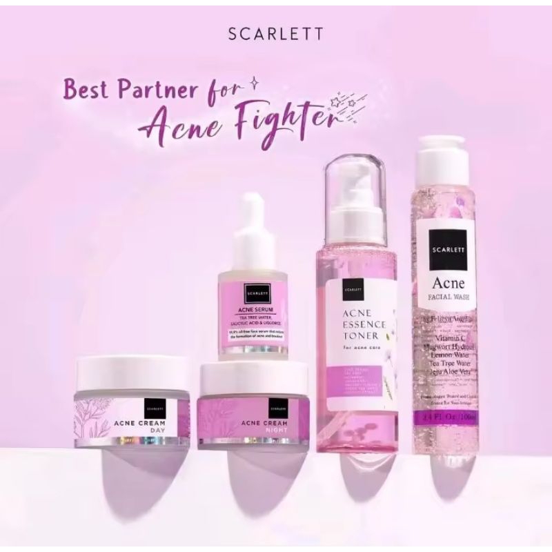 SCARLETT WHITENING ACNE SERIES 5IN1 SCARLETT ACNE PAKET JERAWAT
