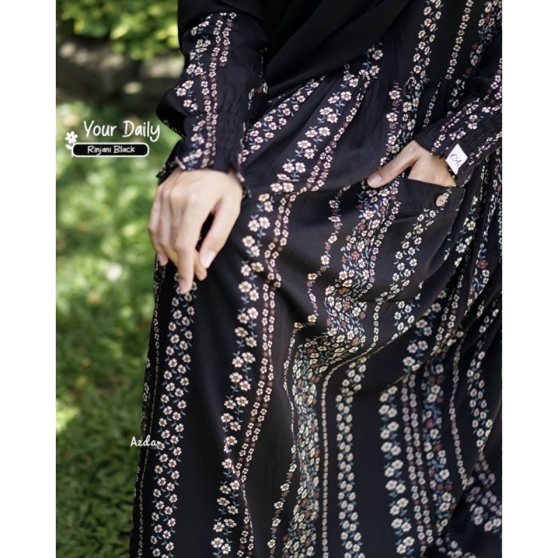 gamis rayon viscose azda gamis your daily abaya hitam motif