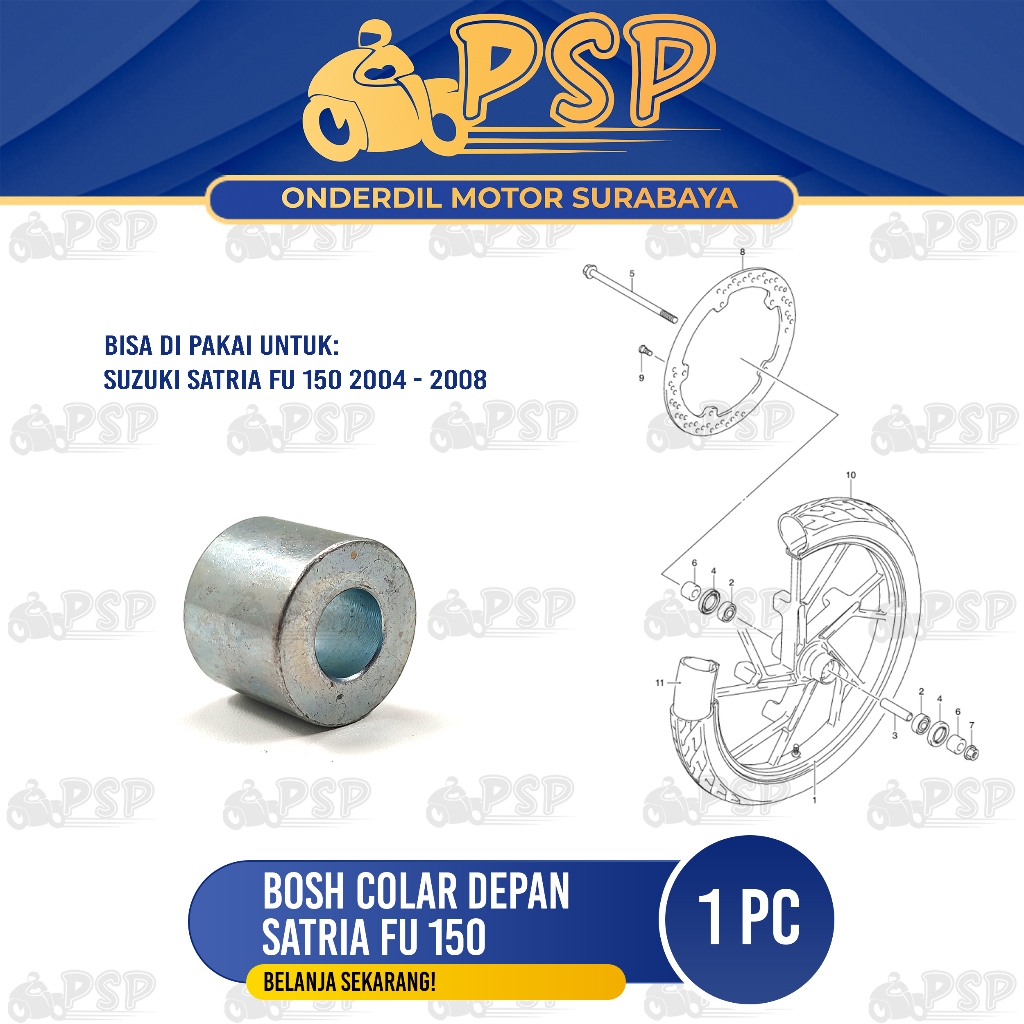 Bosh Colar Depan Satria FU -  Bos Roda Luar Tromol Depan Kanan Suzuki Satria Fu 150 Karbu Satria