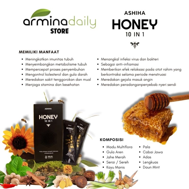 

ASHIHA HONEY 10 in 1 - Madu Herbal Kesehatan
